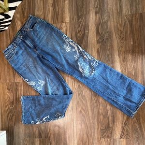 Blue Lauren Jeans Co. with White Designs | Ralph Lauren | Size: Women's 8